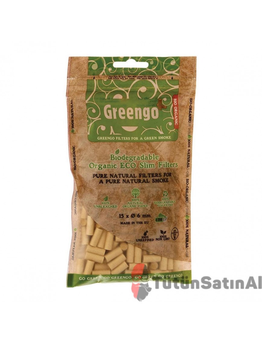 Greengo Organic Eco Slim (15 X 6 mm) Poşet Filtre Greengo Organic Eco Slim (15 X 6 mm) Poşet Filtre
