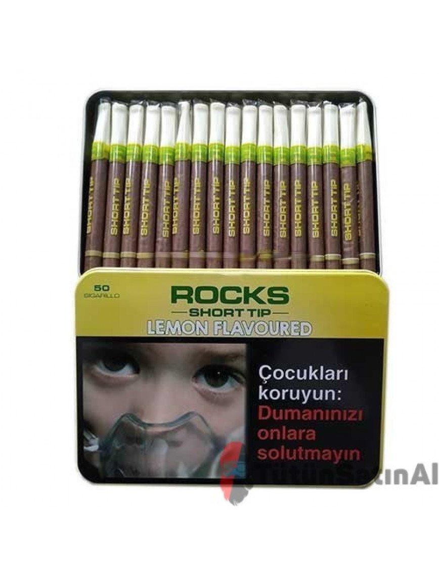 Rocks Short Tip Lemon Sigarillo - Limon Aromalı Rocks Short Tip Lemon Sigarillo - Limon Aromalı